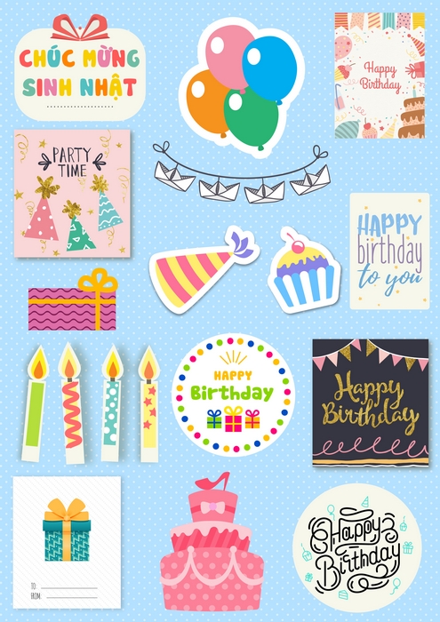 Sticker sinh nhật mẫu 1